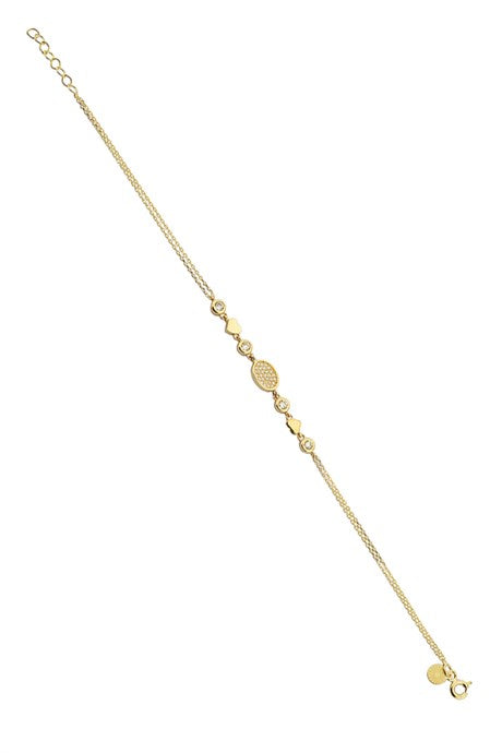 Solid Gold Heart Bracelet | 14K (585) | 2.58 gr