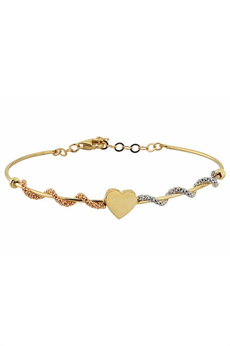 Bracelet coeur en or massif | 14K (585) | 3,41 grammes