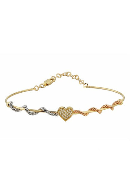 Solid Gold Heart Bracelet | 14K (585) | 3.03 gr