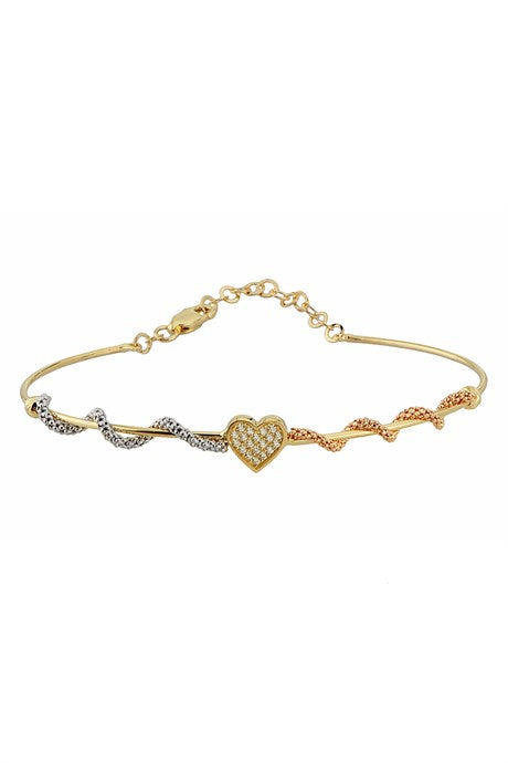 Pulsera de corazón de oro macizo | 14K (585) | 3,03 gramos