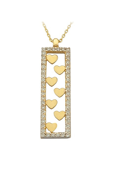 Solid Gold Heart Stick Necklace | 14K (585) | 2.38 gr