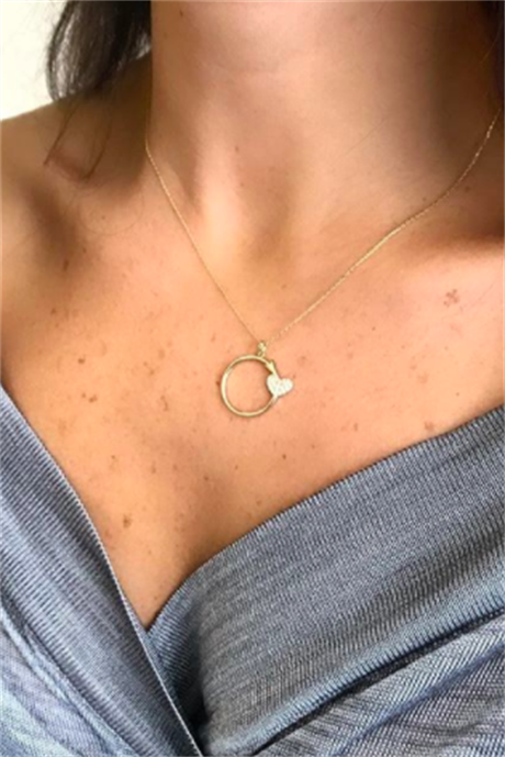 Collier cercle coeur en or massif | 14K (585) | 2,08 grammes