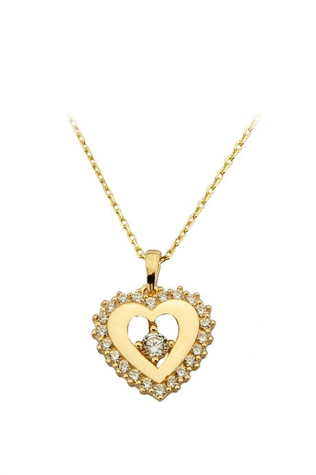 Solid Gold Heart Necklace | 14K (585) | 2.03 gr
