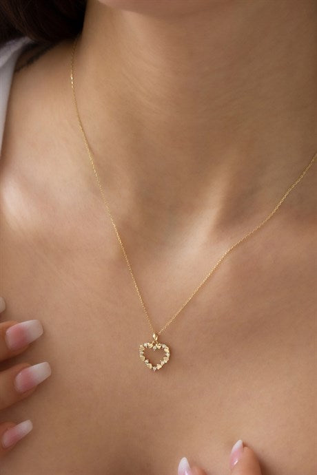 Solid Gold Heart Necklace | 14K (585) | 1.92 gr