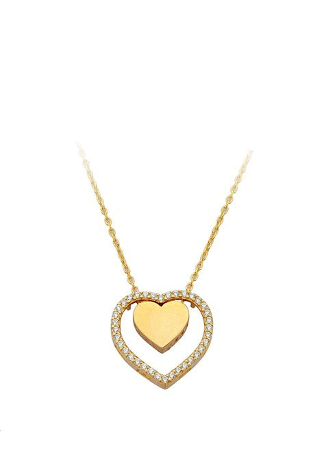 Collar de corazón de oro macizo | 14K (585) | 2,60 gramos