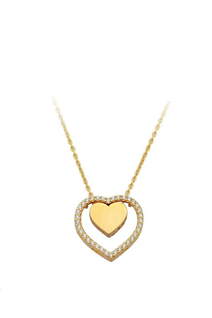 Collar de corazón de oro macizo | 14K (585) | 2,60 gramos