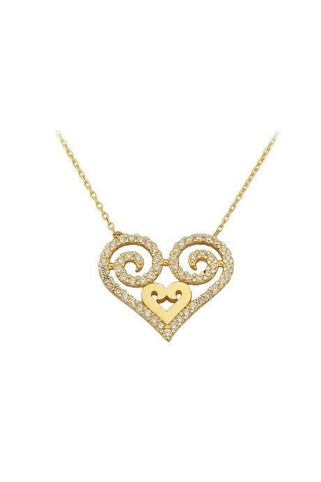 Solid Gold Heart Necklace | 14K (585) | 2.12 gr