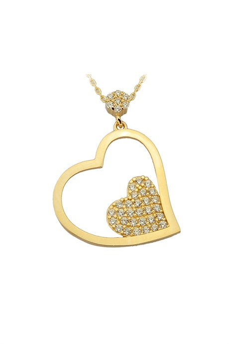 Collar de corazón de oro macizo | 14K (585) | 2,67 gramos