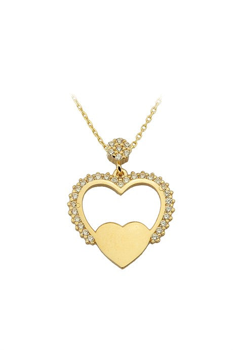 Solid Gold Heart Necklace | 14K (585) | 2.13 gr