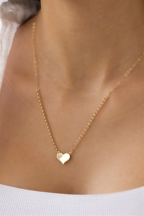 Collier coeur en or massif | 14K (585) | 4,17 grammes