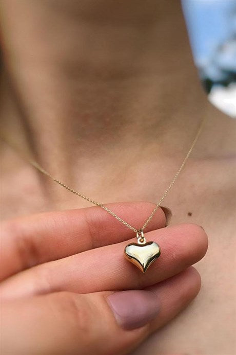 Solid Gold Heart Necklace | 14K (585) | 2.34 gr