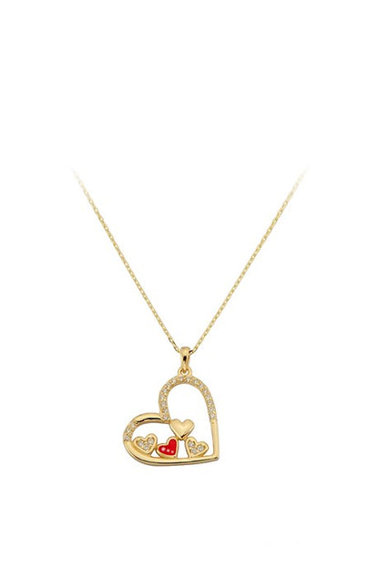 Collar de corazón de oro macizo | 14K (585) | 2,03 gramos