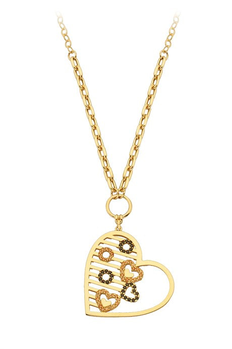 Collar de corazón de oro macizo | 14K (585) | 2,35 gramos