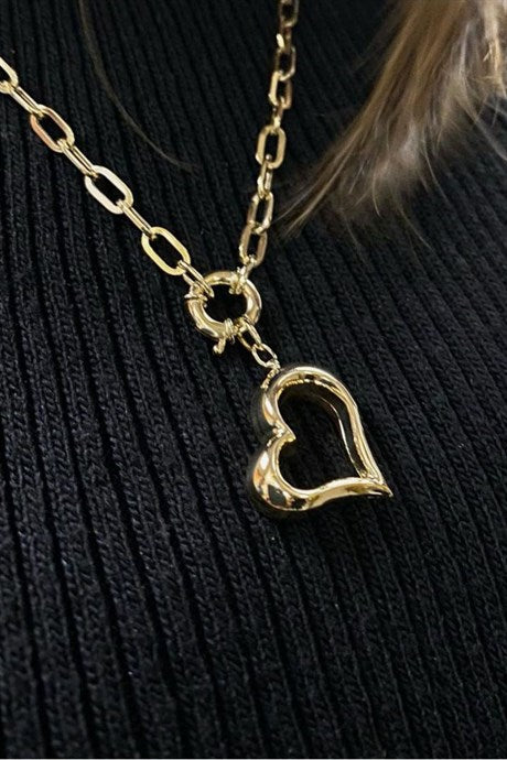 Solid Gold Heart Necklace | 14K (585) | 6.51 gr