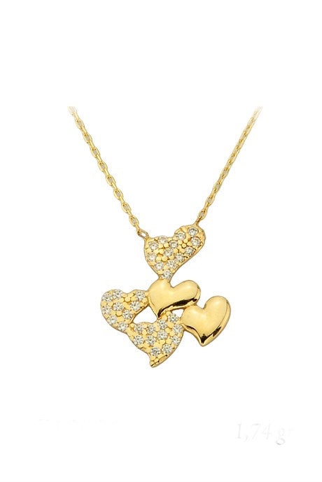 Solid Gold Heart Necklace | 14K (585) | 1.74 gr