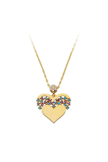 Collar de corazón de oro macizo | 14K (585) | 2,65 gramos