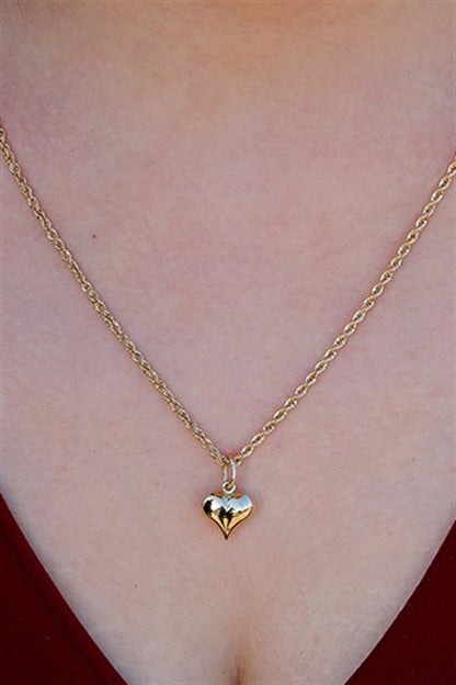 Solid Gold Heart Necklace | 14K (585) | 3.93 gr