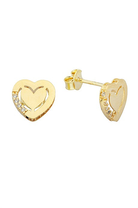 Solid Gold Heart Earring | 14K (585) | 1.80 gr