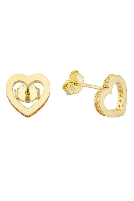 Solid Gold Heart Earring | 14K (585) | 1.59 gr