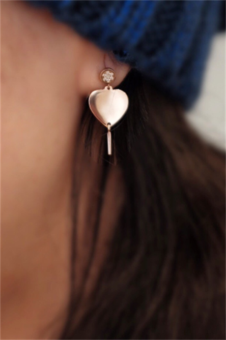 Solid Gold Heart Earring | 14K (585) | 3.26 gr