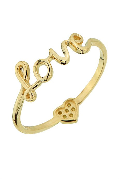 Solid Gold Heart Love Ring | 14K (585) | 1.12 gr