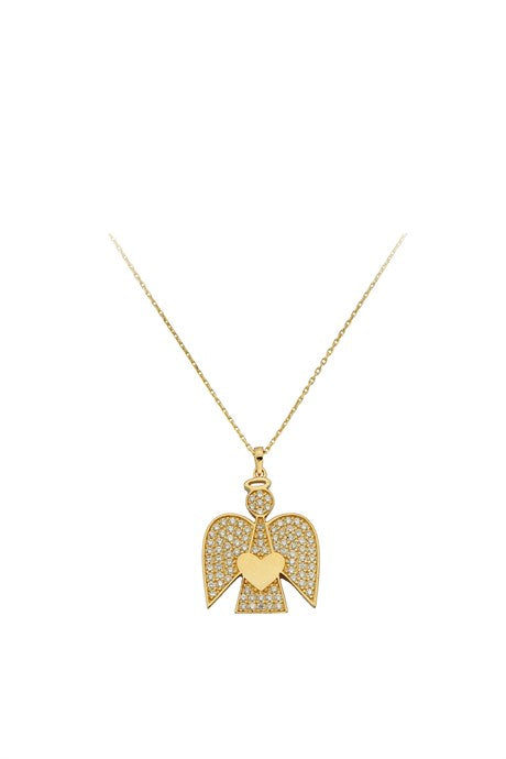 Collier ange coeur en or massif | 14K (585) | 2,82 grammes