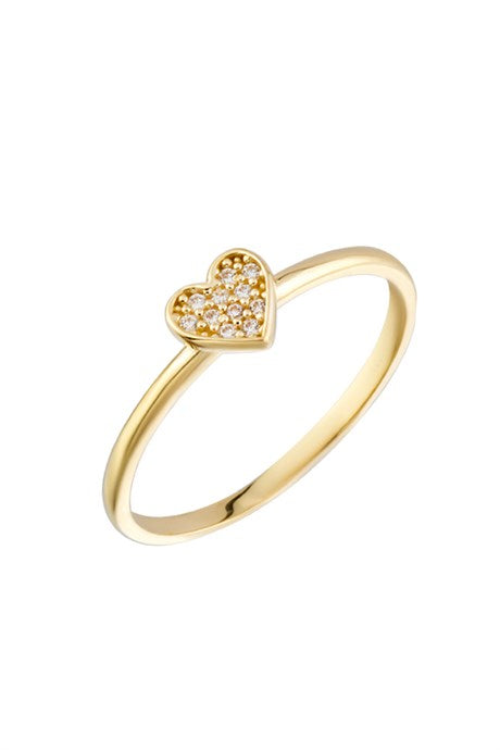 Anillo mínimo de corazón de oro macizo | 14K (585) | 1,05 gramos