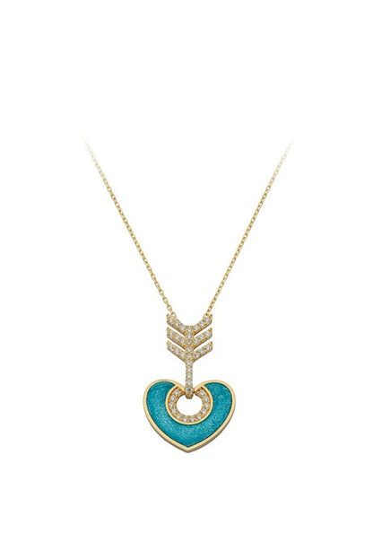 Solid Gold Heart Arrow Necklace | 14K (585) | 2.91 gr