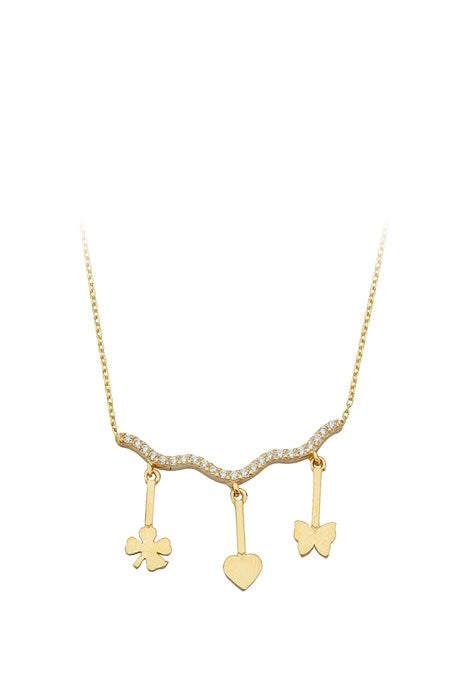 Collier porte-bonheur coeur en or massif | 14K (585) | 2,65 grammes