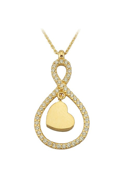 Collar infinito de corazón de oro macizo | 14K (585) | 2,34 gramos