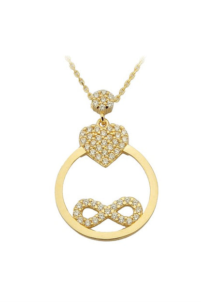 Collar infinito de corazón de oro macizo | 14K (585) | 2,40 gramos