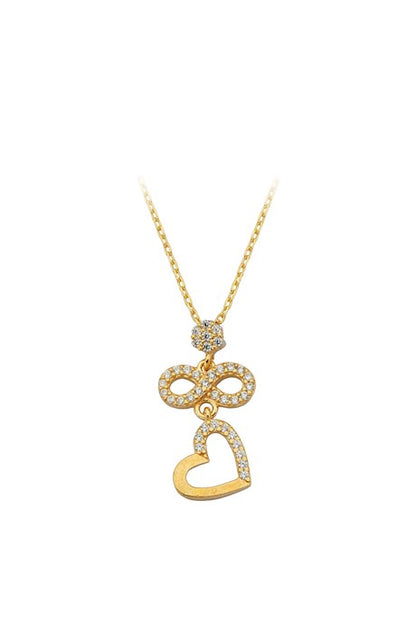 Solid Gold Heart Infinity Necklace | 14K (585) | 2.10 gr
