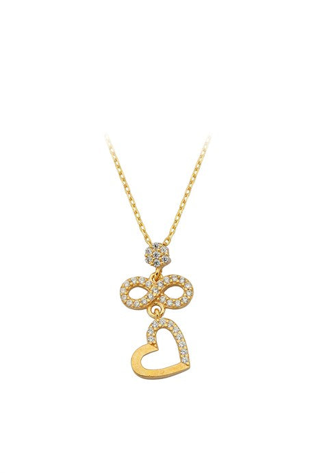 Collar infinito de corazón de oro macizo | 14K (585) | 2,10 gramos