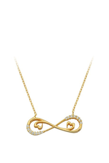 Solid Gold Heart Infinity Necklace | 14K (585) | 2.15 gr