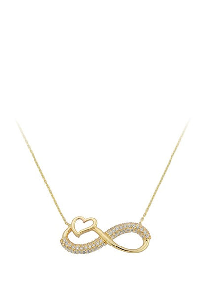 Solid Gold Heart Infinity Necklace | 14K (585) | 2.22 gr