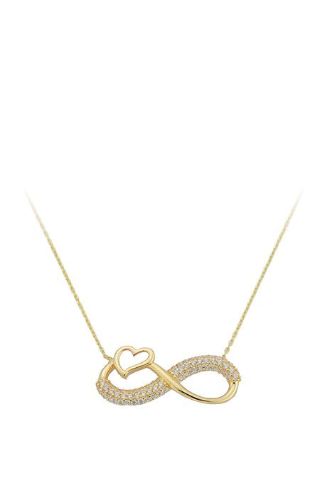 Collar infinito de corazón de oro macizo | 14K (585) | 2,22 gramos