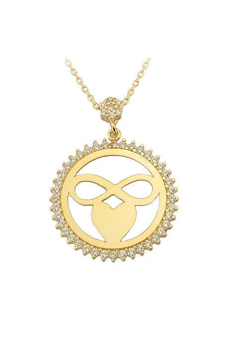 Solid Gold Heart Infinity Necklace | 14K (585) | 2.92 gr