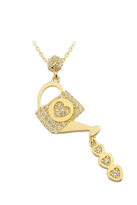 Collier arrosoir cœur en or massif | 14K (585) | 2,51 grammes