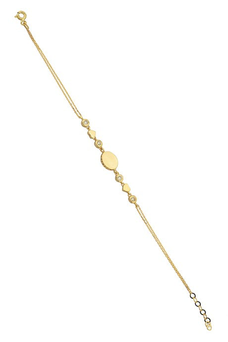 Pulsera de diseño de corazón de oro macizo | 14K (585) | 2,67 gramos