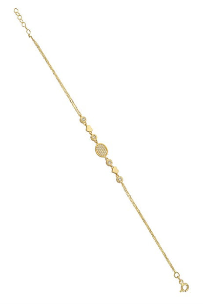 Solid Gold Heart Design Bracelet | 14K (585) | 2.63 gr