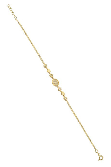 Solid Gold Heart Design Bracelet | 14K (585) | 2.63 gr