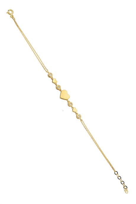 Bracelet design coeur en or massif | 14K (585) | 2,67 grammes
