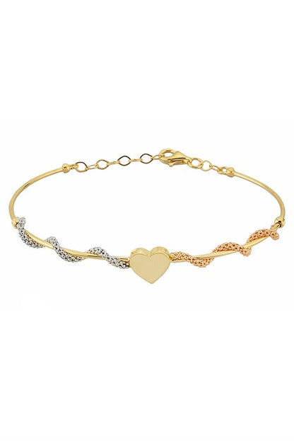 Solid Gold Heart Design Bracelet | 14K (585) | 3.23 gr