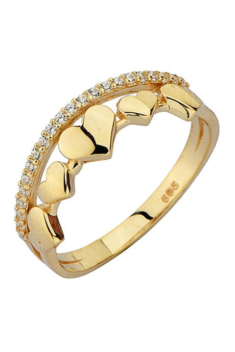 Solid Gold Heart Design Ring | 14K (585) | 2.58 gr