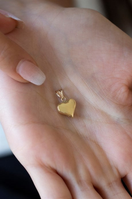 colgante de corazón de oro macizo | 14K (585) | 0,77 gramos