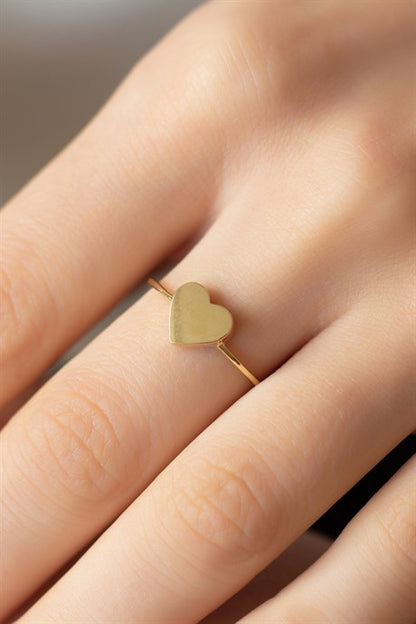 Solid Gold Heart Ring | 14K (585) | 1.07 gr