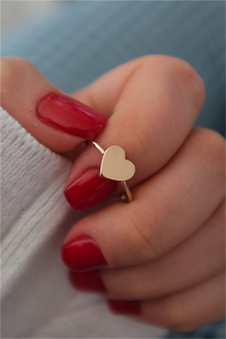 Solid Gold Heart Ring | 14K (585) | 1.21 gr