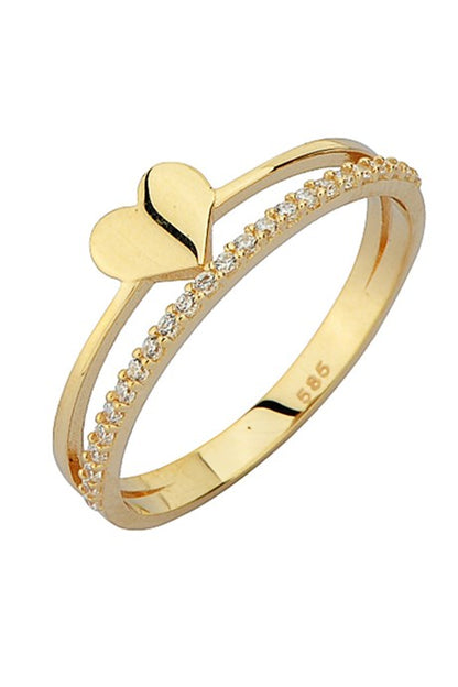 Solid Gold Heart Ring | 14K (585) | 2.20 gr
