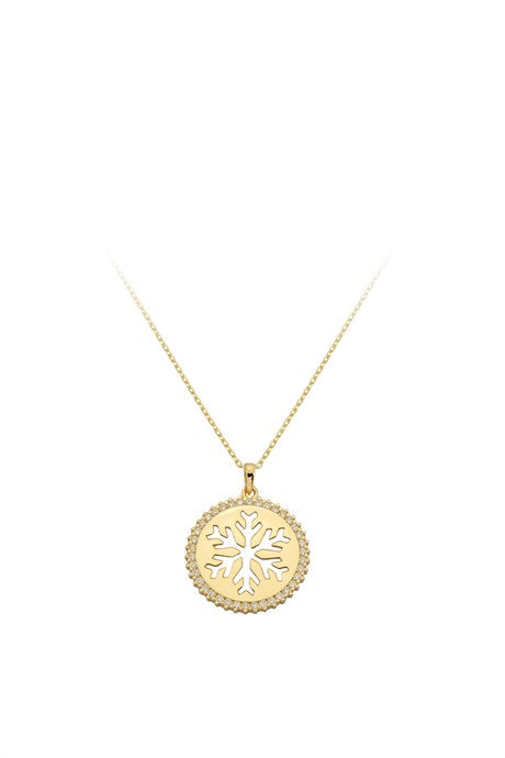 Solid Gold Snowflake Necklace | 14K (585) | 2.63 gr