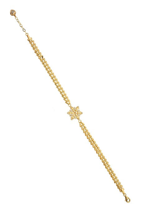 Pulsera de copo de nieve de oro macizo | 14K (585) | 5,43 gramos